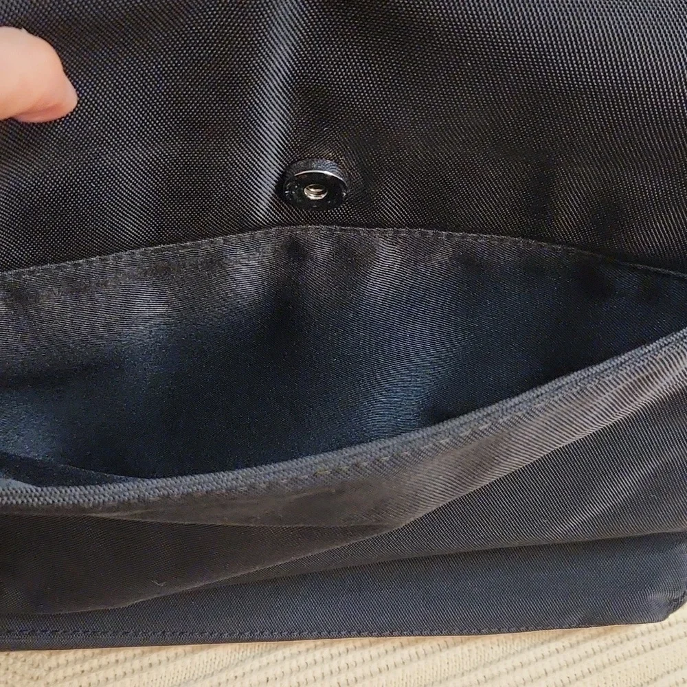 Banana Republic black canvas messenger laptop bag
